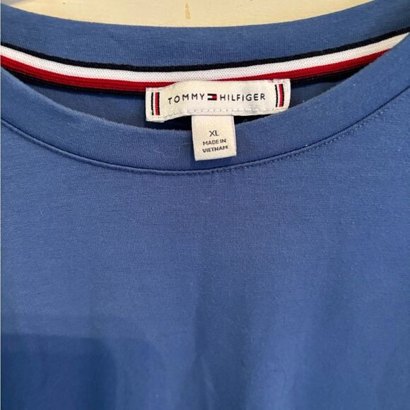 Tommy Hilfiger Women's Blue Ruffle Sleeve Tee - Picture 3 of 4